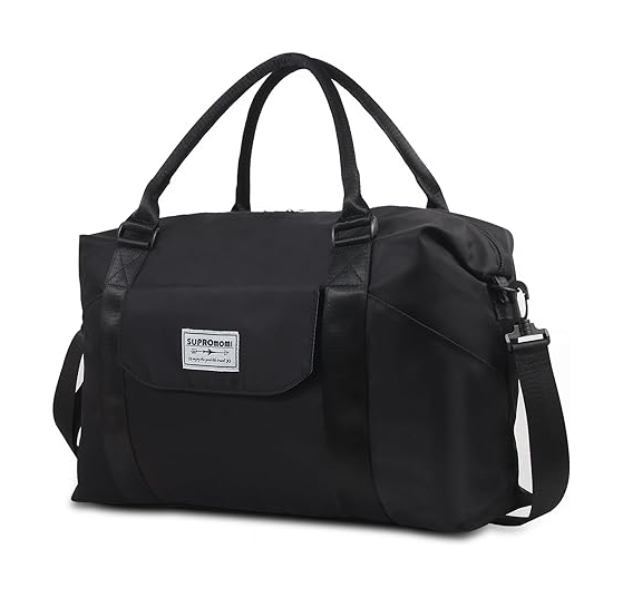 best travel duffel bags for women SUPROMOMI Travel Duffel Bag (Black)