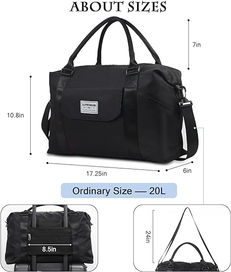 SUPROMOMI Travel Duffel Bag (Black)